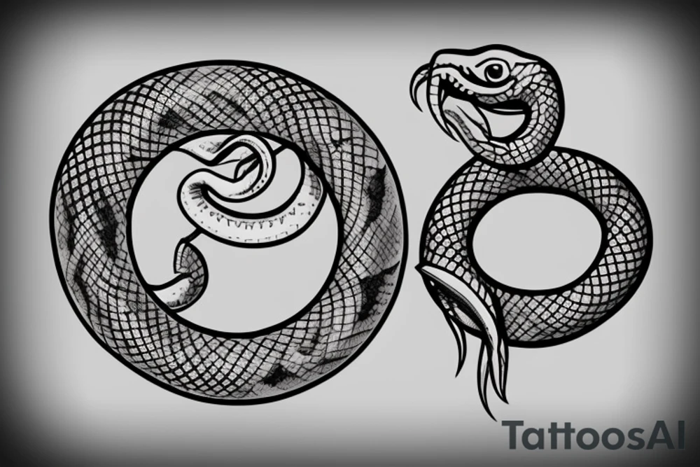 An ouroboros snake in a circle tattoo idea