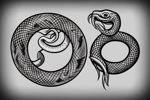 An ouroboros snake in a circle tattoo idea