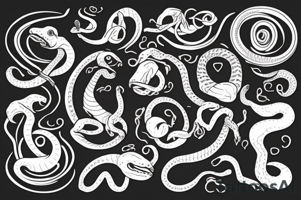 An ouroboros snake in a circle tattoo idea