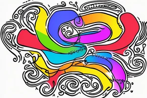 rainbow infinity symbol with a semicolon and letter A tattoo idea