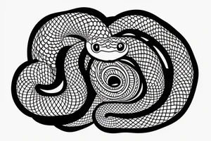 An ouroboros snake in a circle tattoo idea