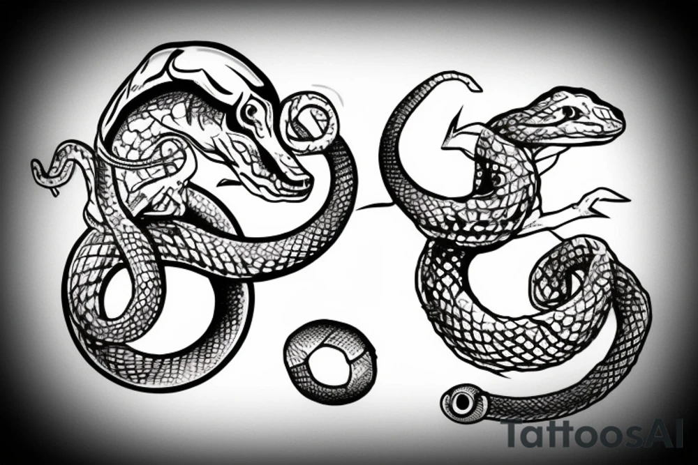 An ouroboros snake in a circle tattoo idea