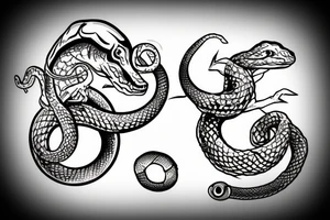 An ouroboros snake in a circle tattoo idea