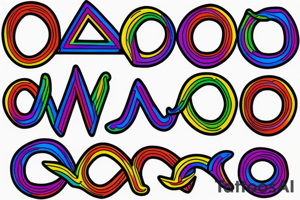 rainbow infinity symbol with a semicolon and letter A tattoo idea
