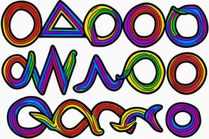 rainbow infinity symbol with a semicolon and letter A tattoo idea