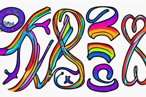 rainbow infinity symbol with a semicolon and letter A tattoo idea