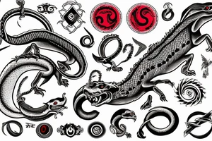 An ouroboros with a red eye tattoo idea