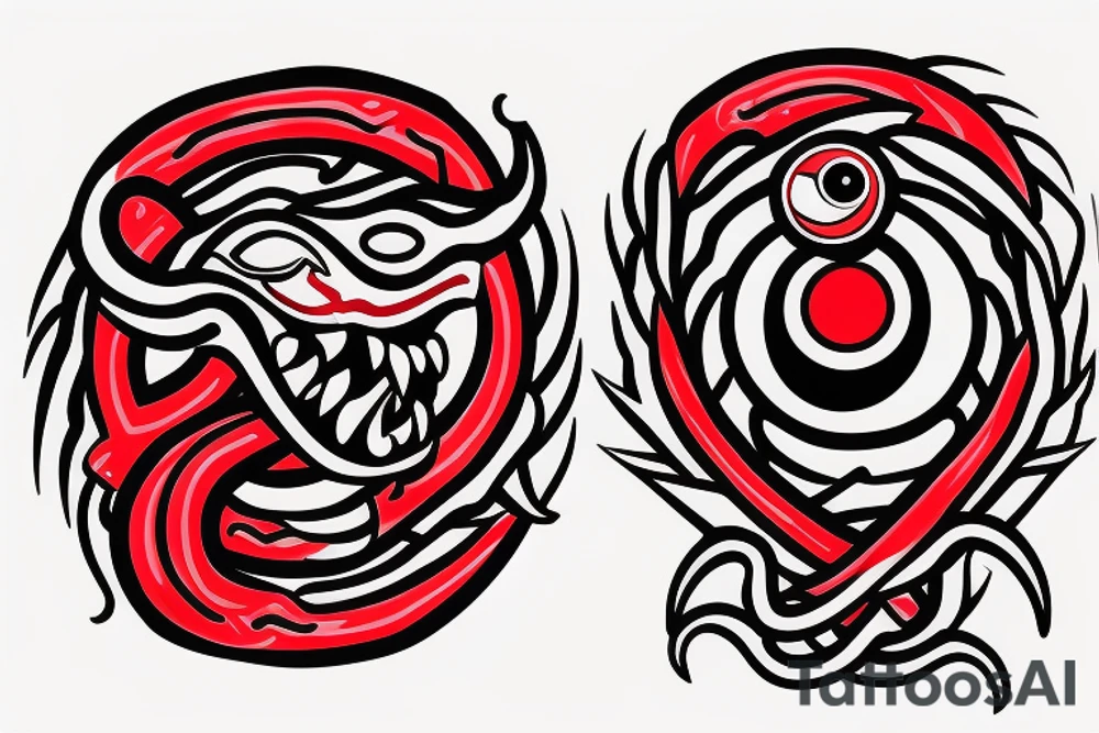 An ouroboros with a red eye tattoo idea