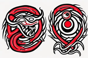 An ouroboros with a red eye tattoo idea