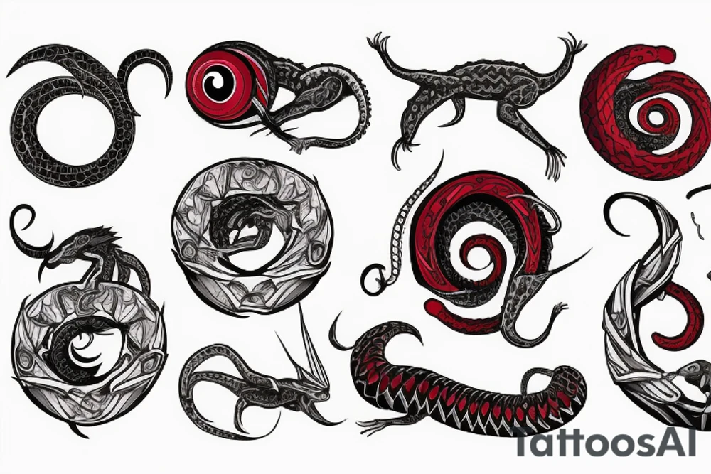 An ouroboros with a red eye tattoo idea