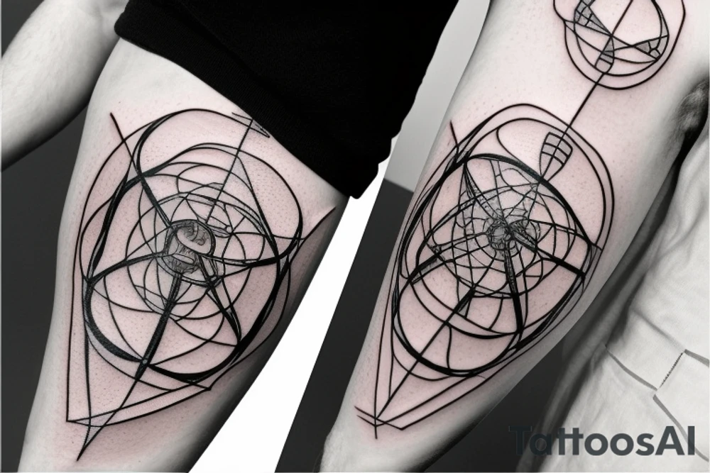 harry potter's death relics intertwined with his lightning scar and round spectacles tattoo idea