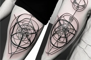 harry potter's death relics intertwined with his lightning scar and round spectacles tattoo idea