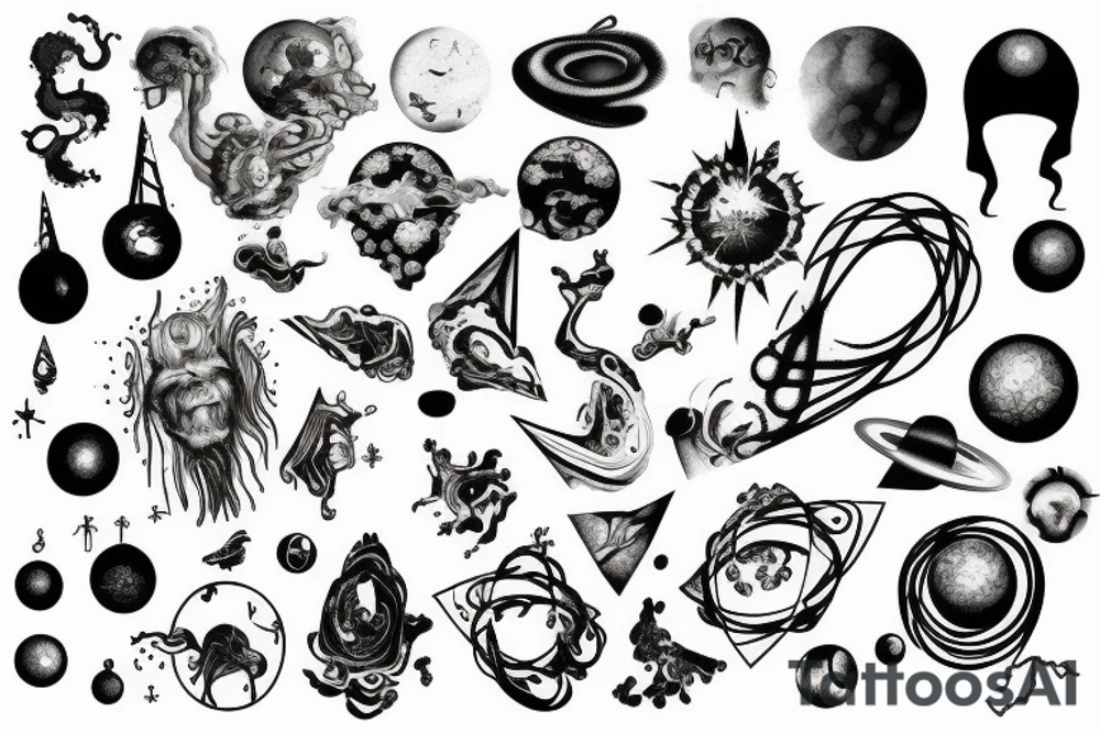 The origin of the universe and infinity and nothingness tattoo idea