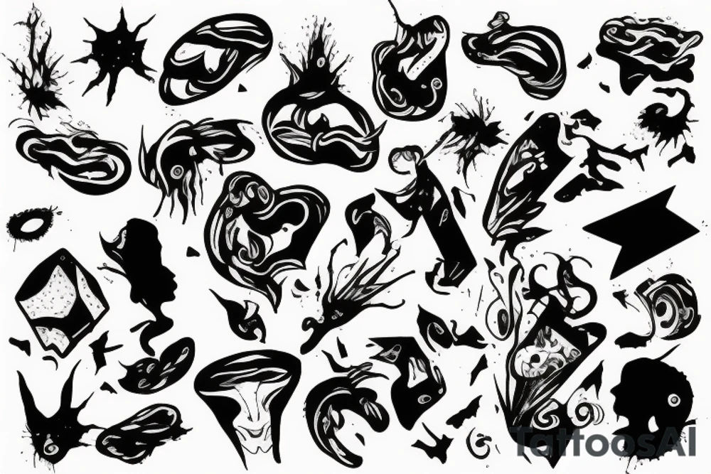 reality falling apart into illogical nothingness tattoo idea