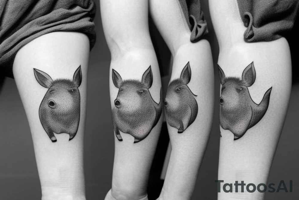 Boar with balloons tattoo idea