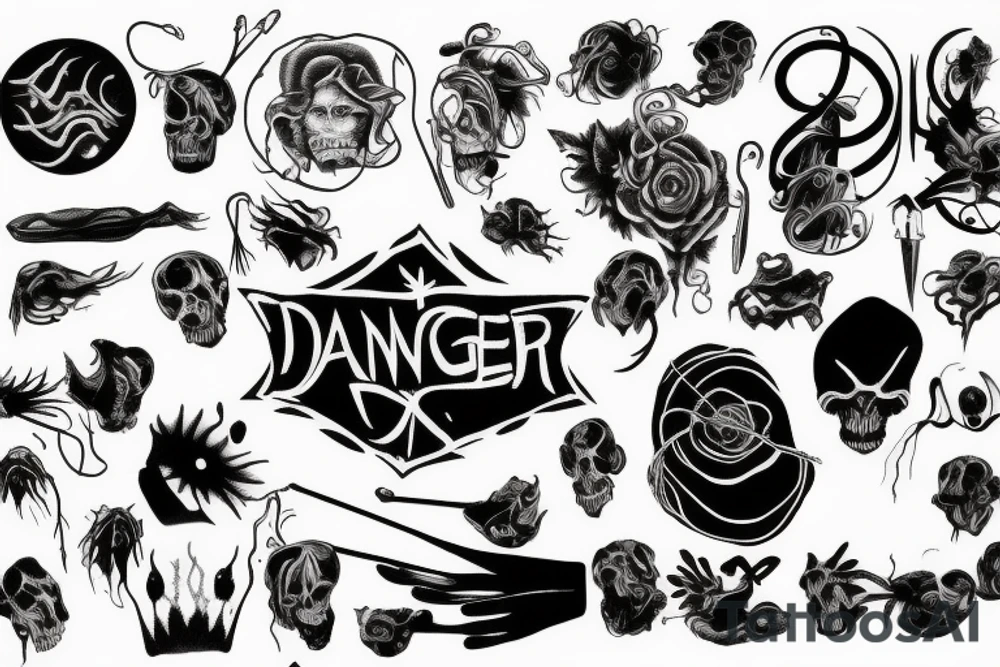 Danger blood wire tattoo idea