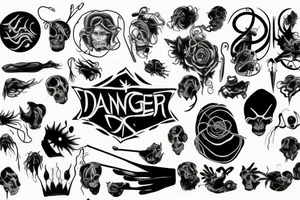 Danger blood wire tattoo idea