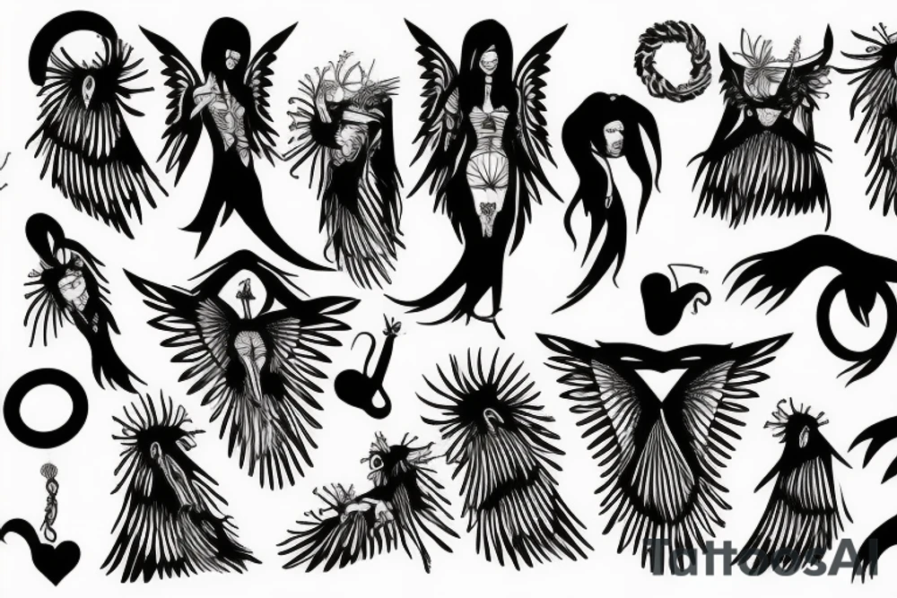 Danger wire animal angel tattoo idea