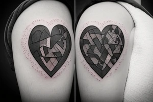 a realistic heart with a scar in the middle tattoo idea