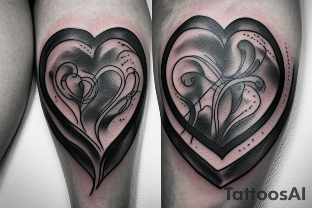 a realistic heart with a scar in the middle tattoo idea