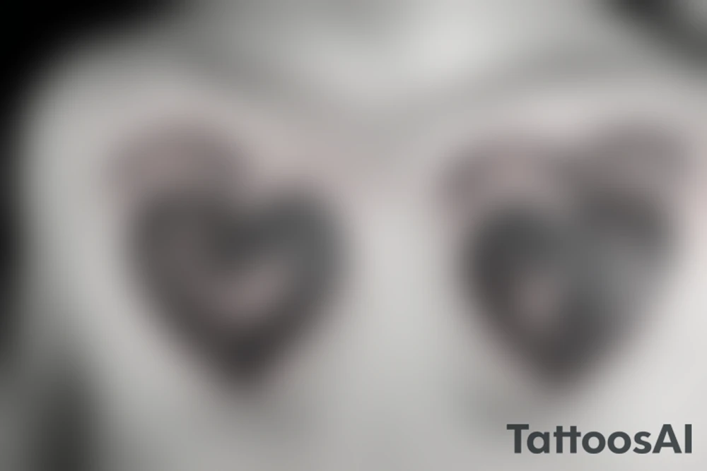 a realistic heart with a scar in the middle tattoo idea