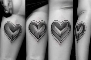 a realistic heart with a scar in the middle tattoo idea