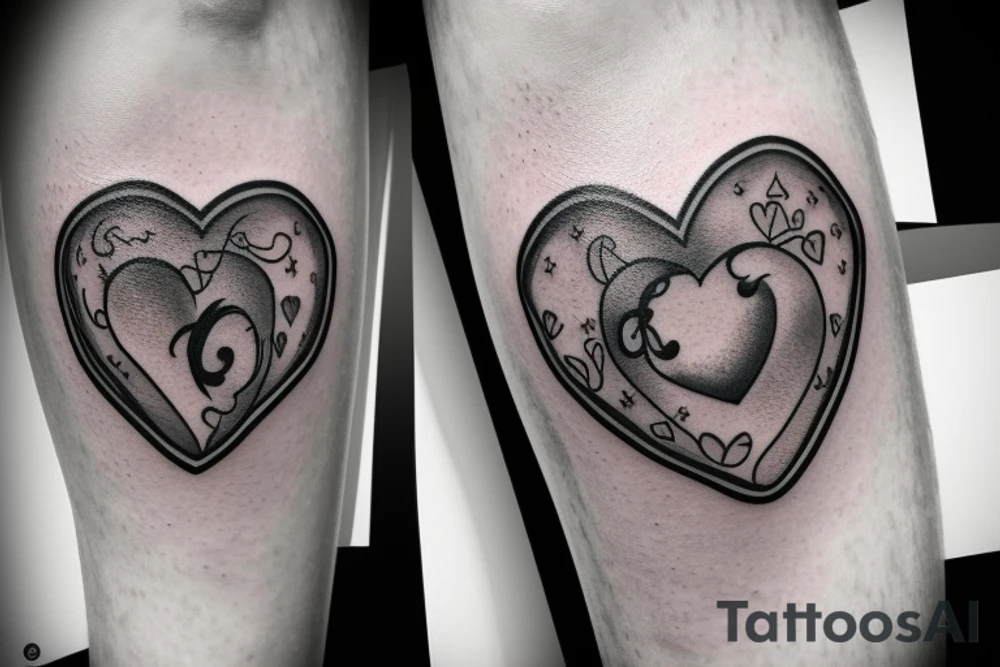 a realistic heart with a scar in the middle tattoo idea