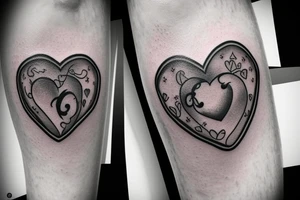 a realistic heart with a scar in the middle tattoo idea