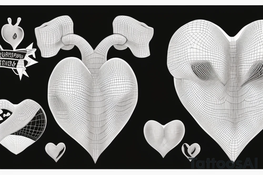 a realistic heart with a scar in the middle tattoo idea