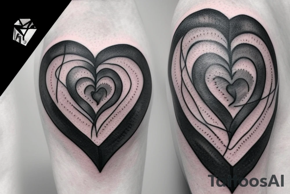 a realistic heart with a scar in the middle tattoo idea