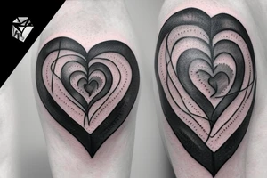 a realistic heart with a scar in the middle tattoo idea
