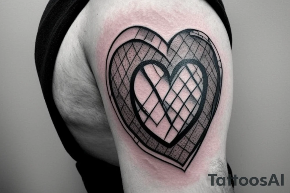 a realistic heart with a scar in the middle tattoo idea