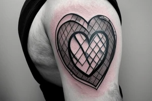 a realistic heart with a scar in the middle tattoo idea