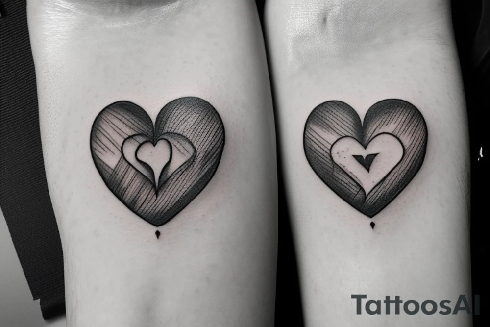 a realistic heart with a scar in the middle tattoo idea