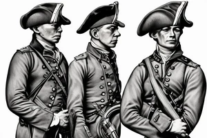 Revolutionary War soldiers and WW2 soldiers fighting side by side tattoo idea