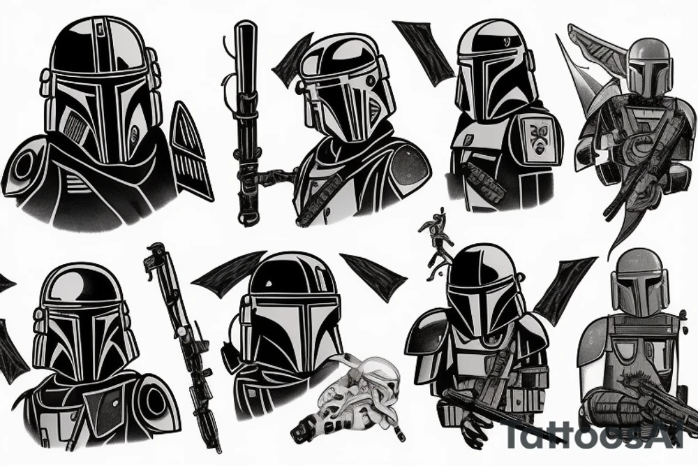 deathwatch mandalorian and tardis tattoo idea