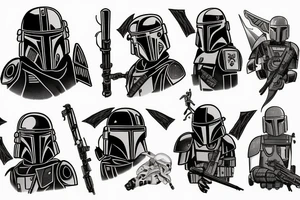 deathwatch mandalorian and tardis tattoo idea