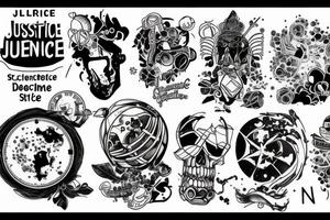 Creativity, Science, Humour, Justice tattoo idea