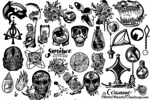 Creativity, Science, Humour, Justice tattoo idea