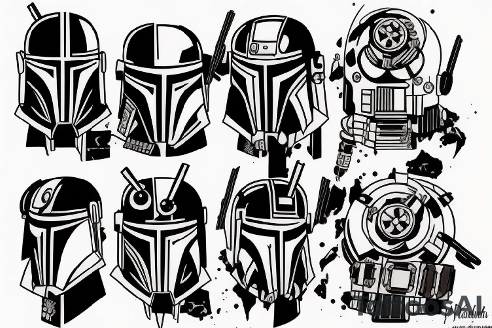 deathwatch mandalorian and tardis tattoo idea