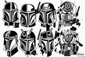 deathwatch mandalorian and tardis tattoo idea