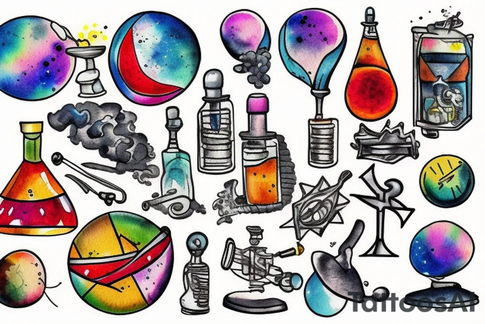 Creativity, Science, Humour, Justice tattoo idea