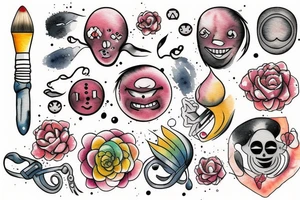 Brush. Atom, Smiley, Libra tattoo idea