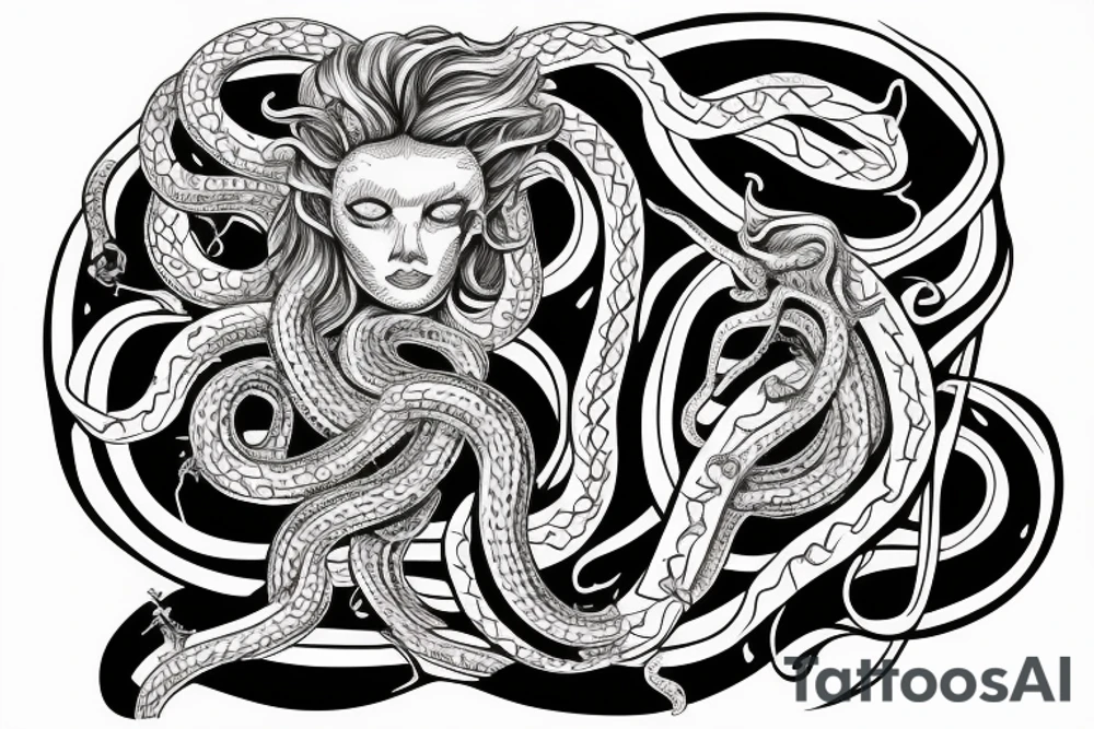 Medusa head with snakes wrapping and twisting down the arm tattoo idea Medusa head with snakes wrapping and twisting down the arm tattoo idea
