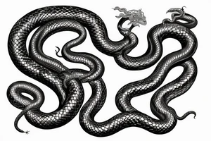 Medusa head with snakes wrapping and twisting down the arm tattoo idea