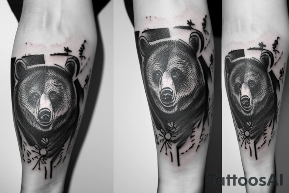Wild bear tattoo idea