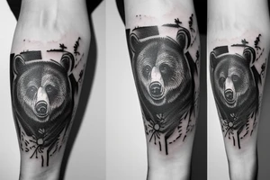 Wild bear tattoo idea