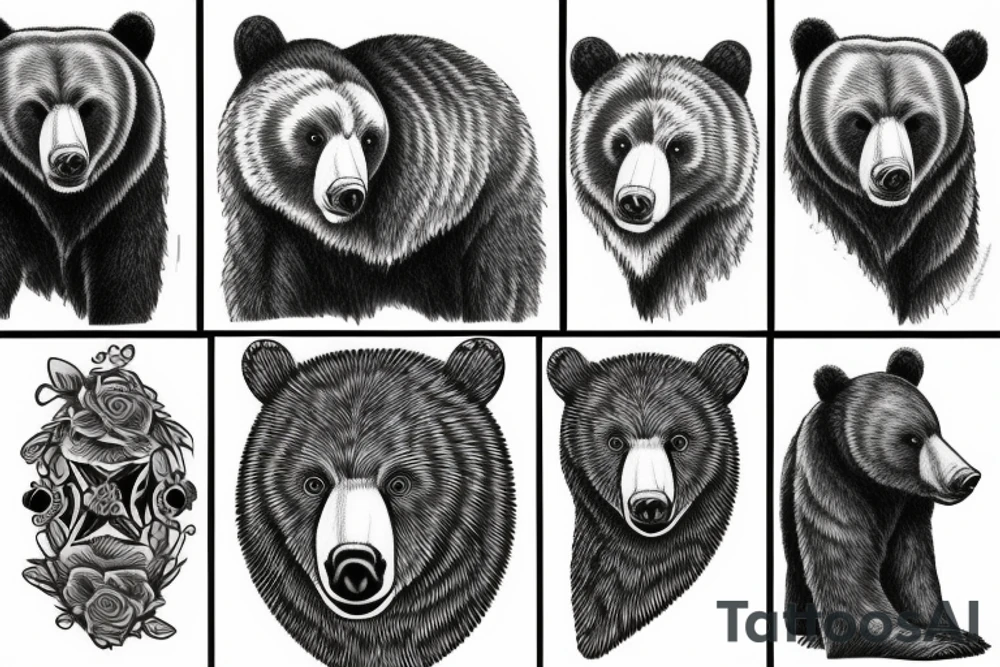 Wild bear tattoo idea