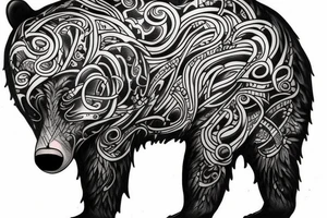Angry Wild bear tattoo idea