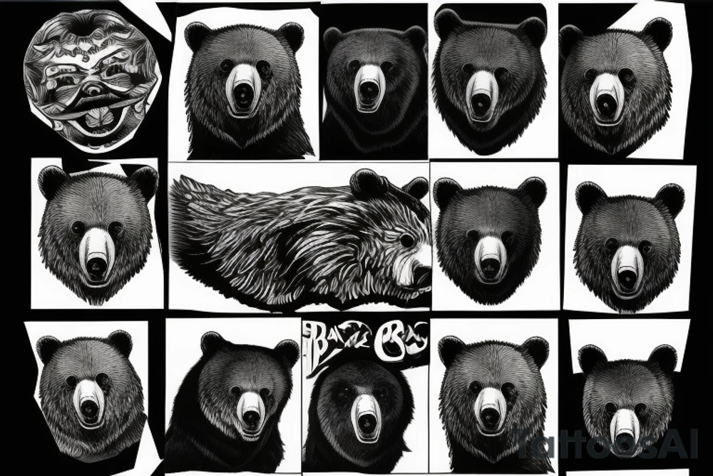 Angry Wild bear tattoo idea